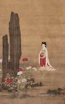 Qian Xuan Painting - lady old China ink